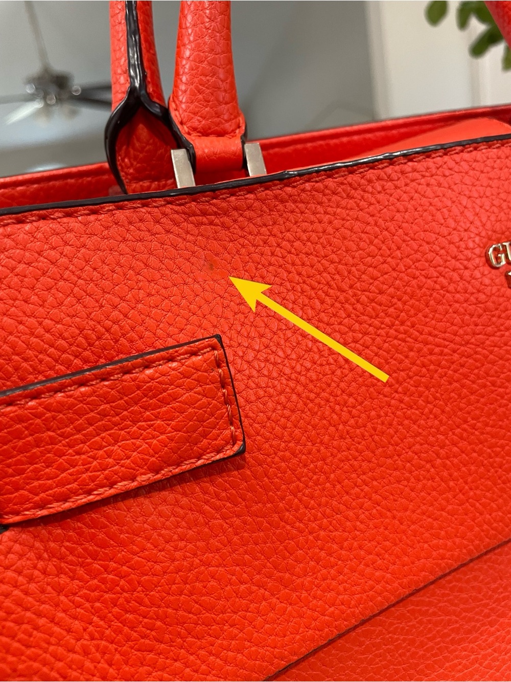 Guess Orange Cate Satchel Purse - Picture 14 of 15